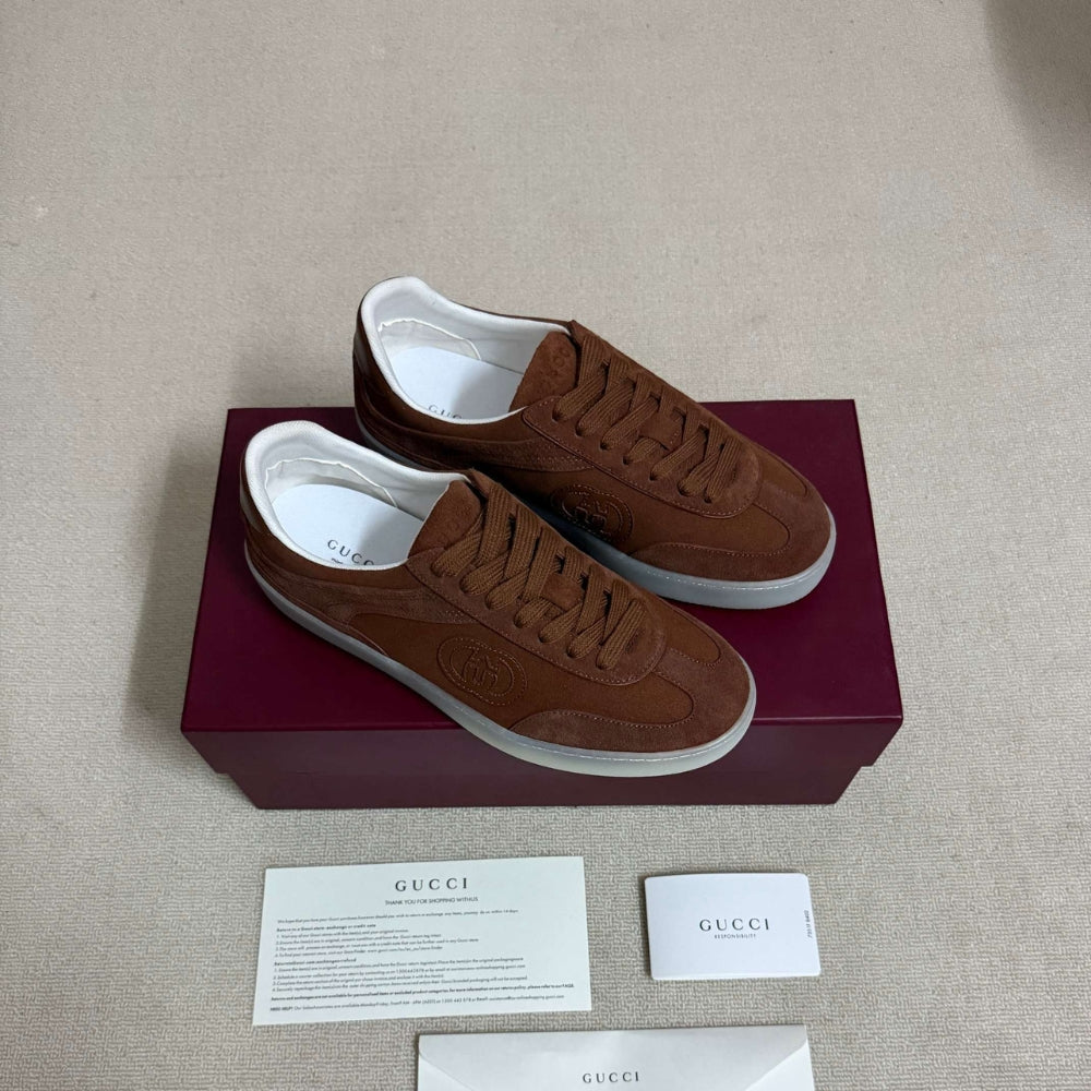 Gucci Men G75 Sneaker Light Brown Suede