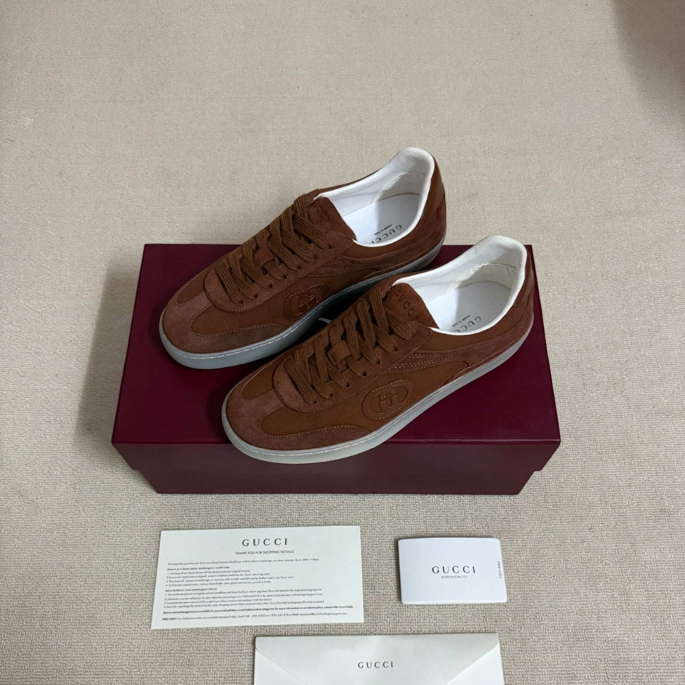 Gucci Men G75 Sneaker Light Brown Suede