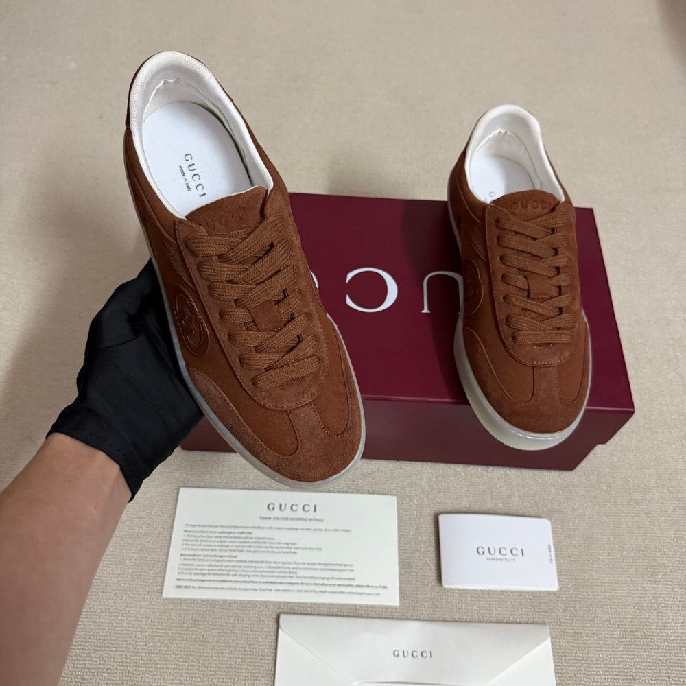 Gucci Men G75 Sneaker Light Brown Suede