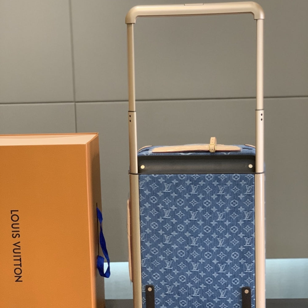 Louis Vuitton Horizon 55 Suitcase Monogram Cotton Canvas Denim Blue 55Cm M24314