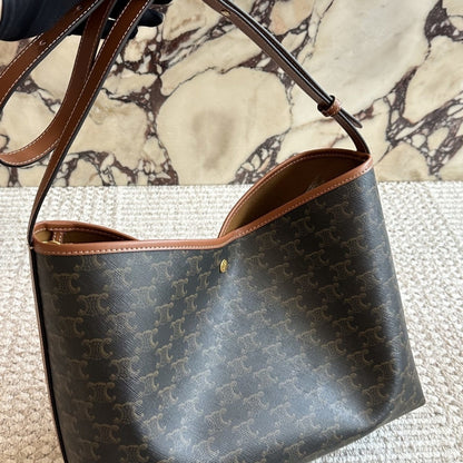 Celine Soft Shopper Bag In Triomphe Canvas 33Cm