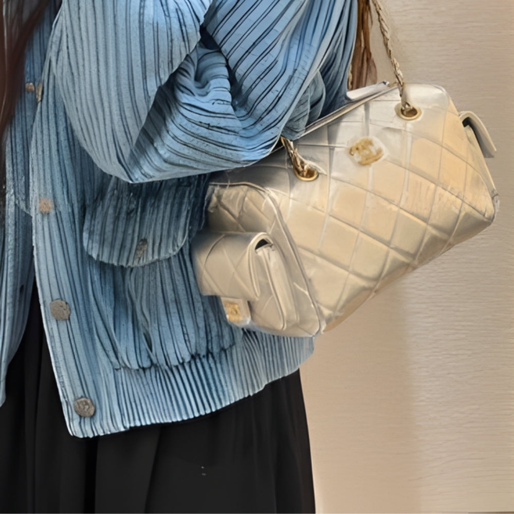 Chanel Small Bowling Bag Light Beige 25Cm