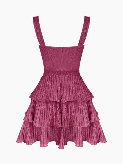 Pink Fashion Shiny Cute Ruffle Short Chiffon Homecoming Dress Birthday Holiday Party Dress gh4849