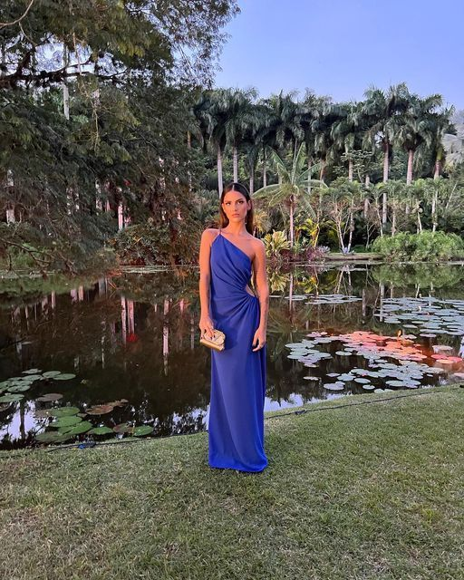 Simple Royal Blue Sheath One Shoulder Long Prom Dress Party Evening Gown cc2381