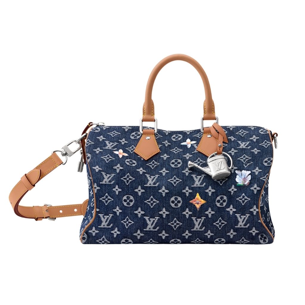 Louis Vuitton Speedy 30 Bandoulière Bag Blue Denim 30Cm M27556