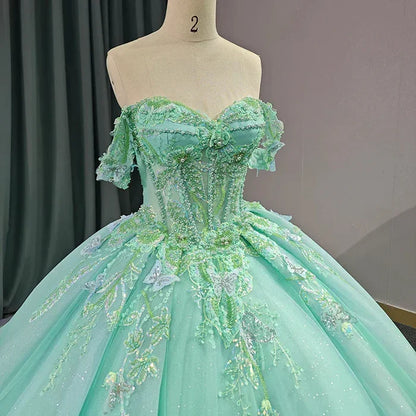 Adult Gift Dress Exquisite Princess Ball Dress Cover Sleeves Adult Gift Dress with 3D Stickers