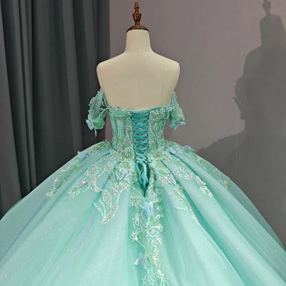 Adult Gift Dress Exquisite Princess Ball Dress Cover Sleeves Adult Gift Dress with 3D Stickers
