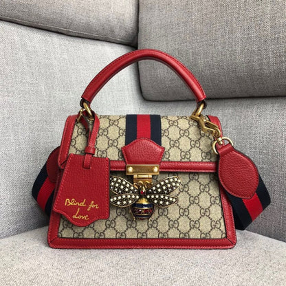 Gucci Queen Margaret GG Small Top Handle Bag Red 25Cm