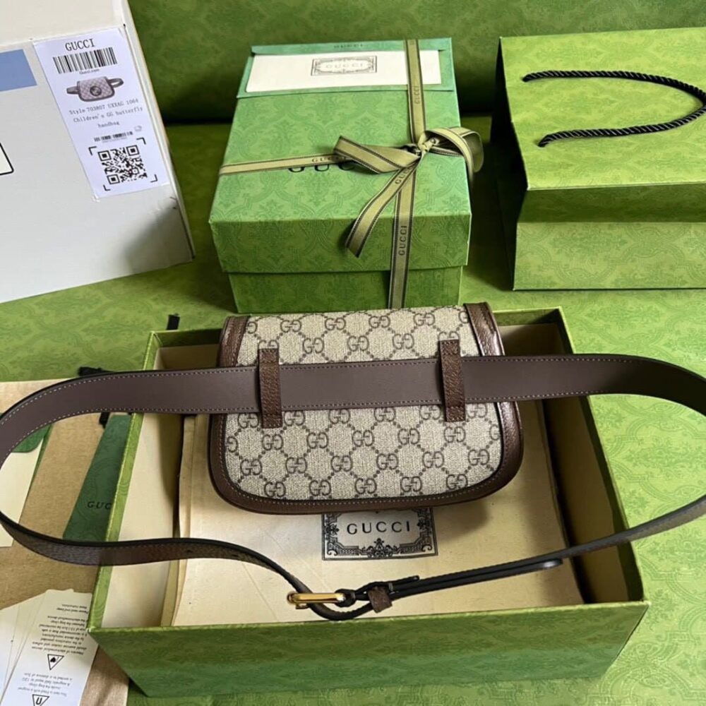 Gucci Blondie Belt Bag GG Supreme Beige Ebony 90Cm 703807 K9GSG 8358