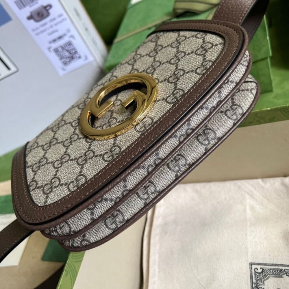 Gucci Blondie Belt Bag GG Supreme Beige Ebony 90Cm 703807 K9GSG 8358
