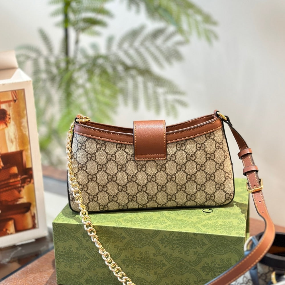 Gucci Padlock Small Shoulder Bag Brown 25Cm 811705 KHNKG 8534