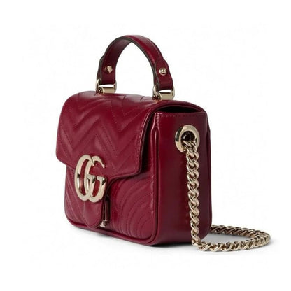 Gucci GG Marmont Mini Top Handle Bag Red 17Cm 811238 AAECK 6207