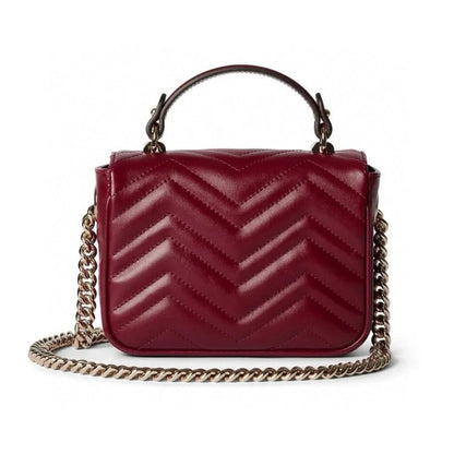 Gucci GG Marmont Mini Top Handle Bag Red 17Cm 811238 AAECK 6207