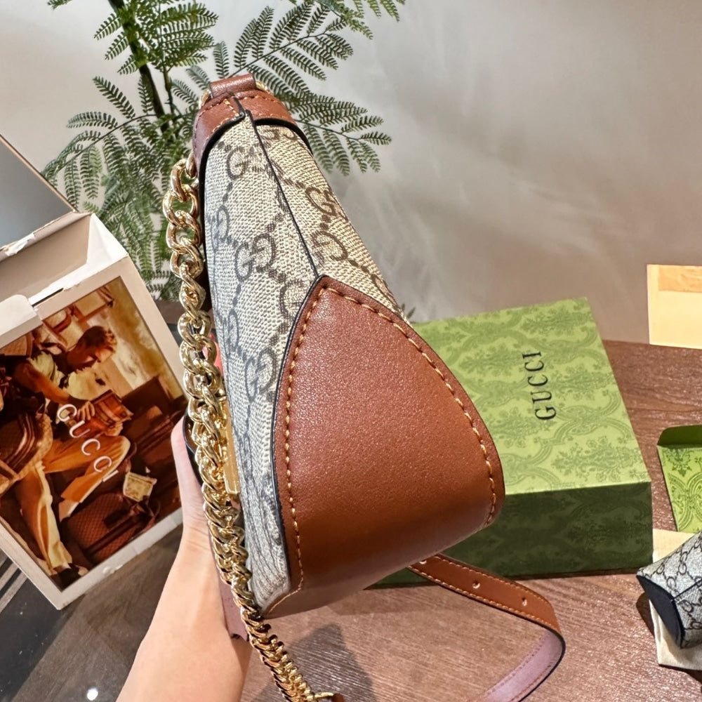 Gucci Padlock Small Shoulder Bag Brown 25Cm 811705 KHNKG 8534