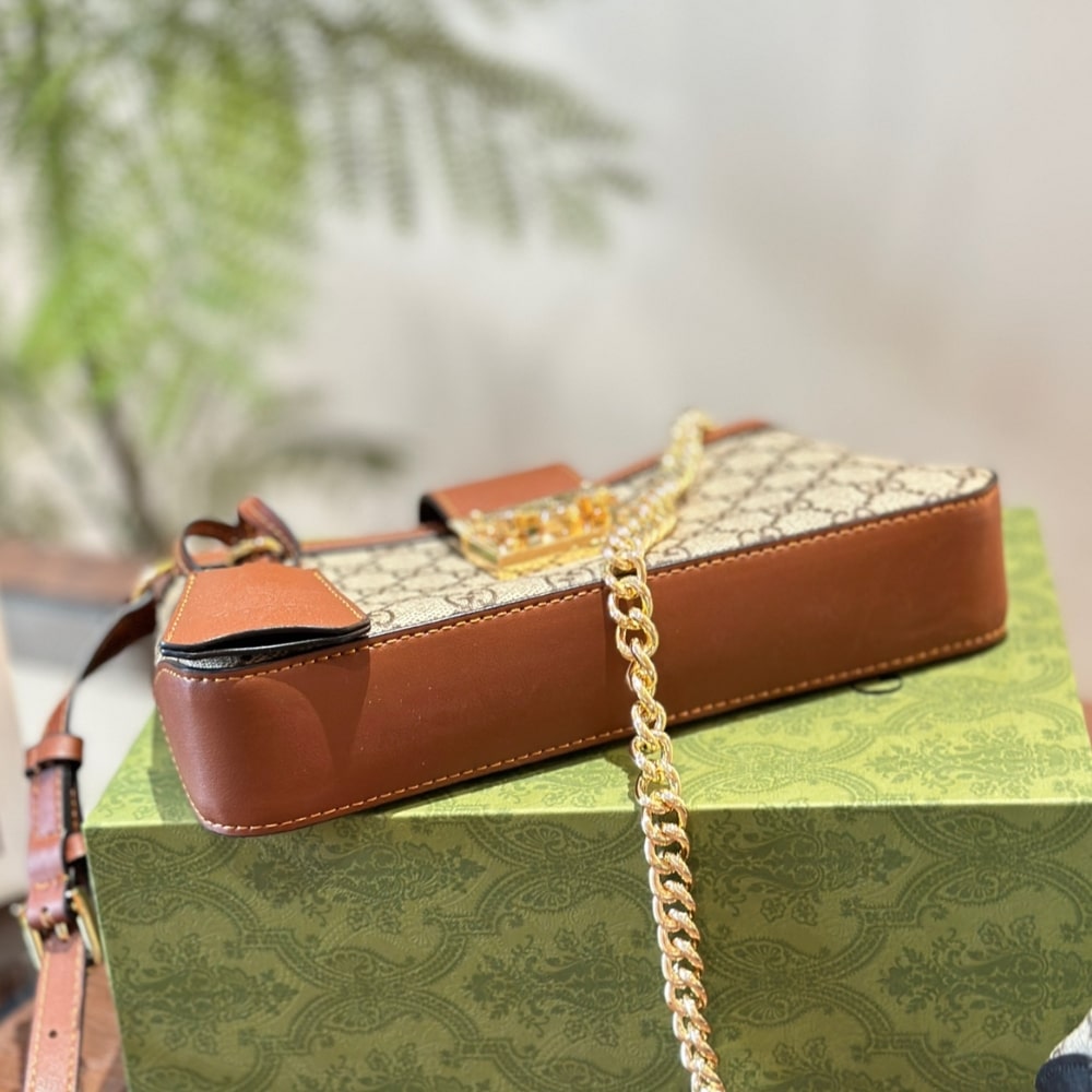 Gucci Padlock Small Shoulder Bag Brown 25Cm 811705 KHNKG 8534