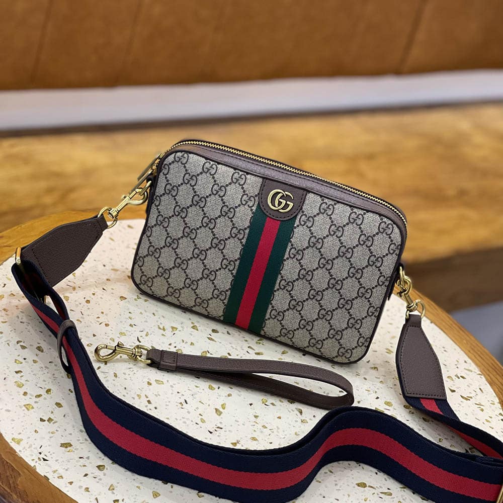 Gucci Ophidia GG Shoulder Bag Beige Ebony 23.5Cm