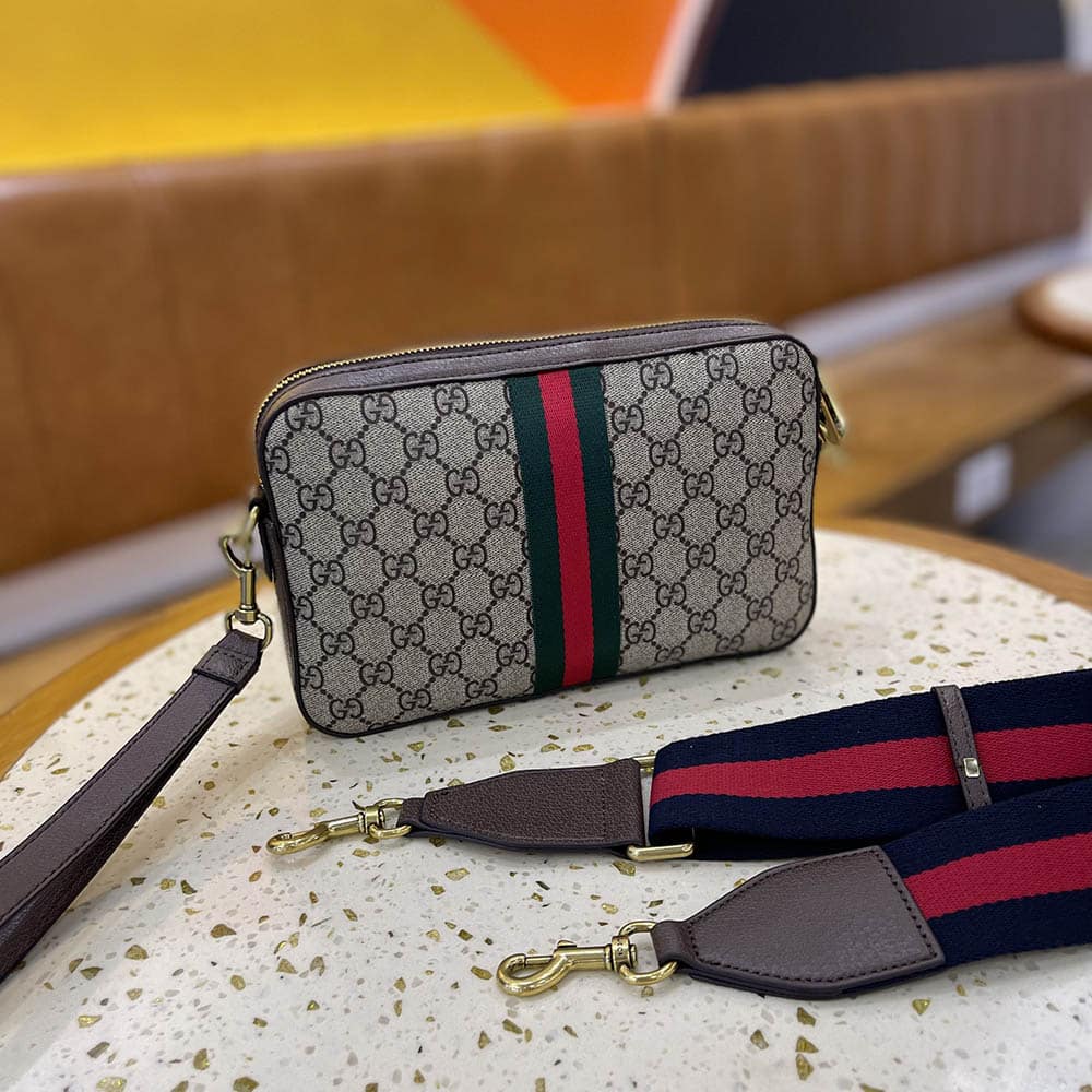 Gucci Ophidia GG Shoulder Bag Beige Ebony 23.5Cm