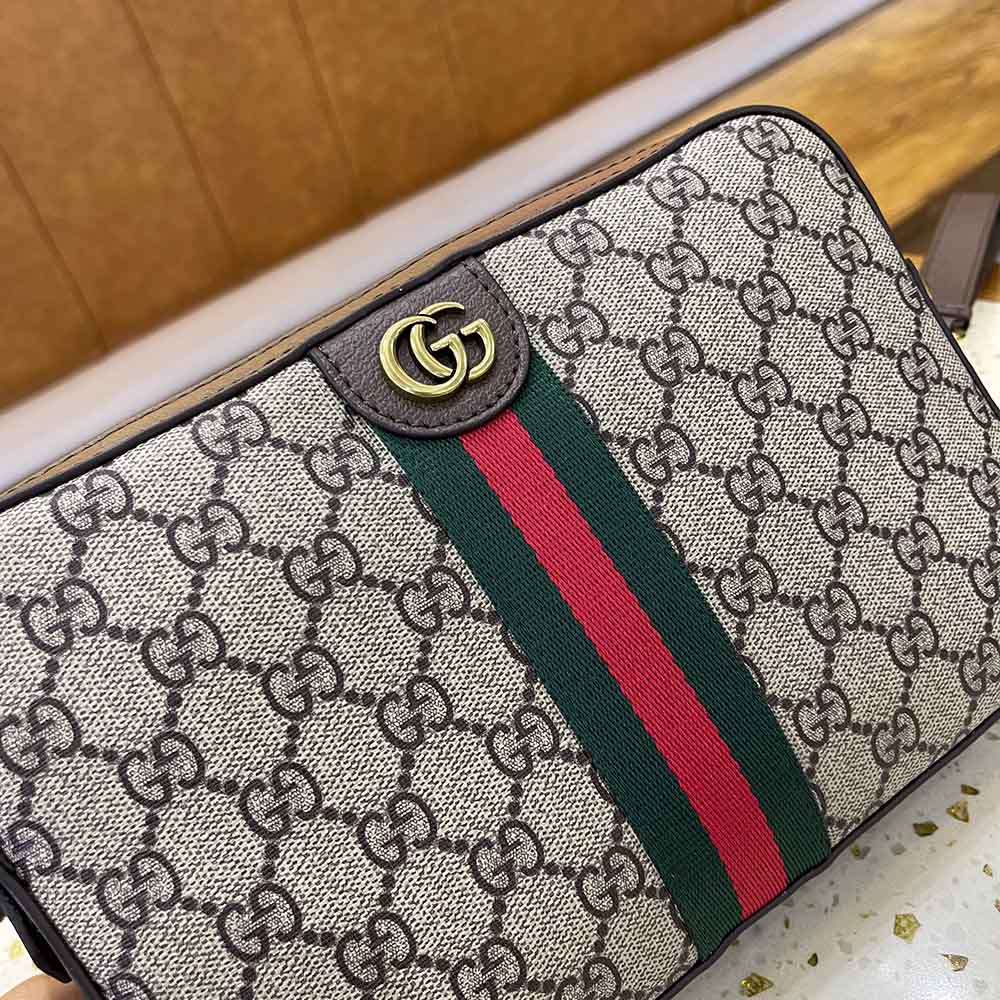 Gucci Ophidia GG Shoulder Bag Beige Ebony 23.5Cm