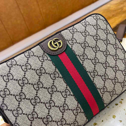 Gucci Ophidia GG Shoulder Bag Beige Ebony 23.5Cm