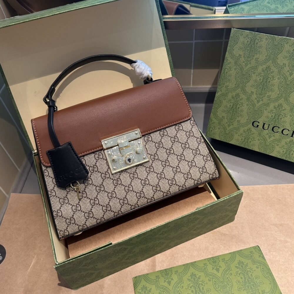 Gucci Padlock GG Supreme Top Handle Brown 28Cm 453188 1XGUK5BG314
