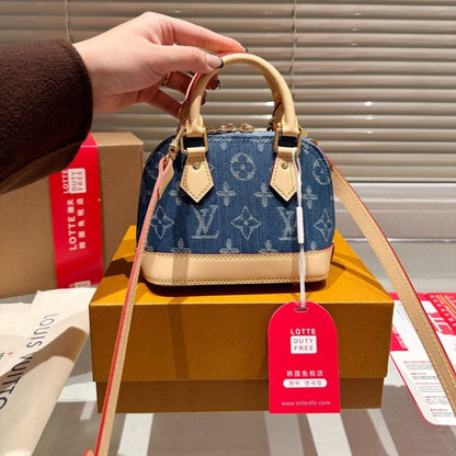 Louis Vuitton Alma BB Monogram Canvas Bag Denim Blue 16Cm
