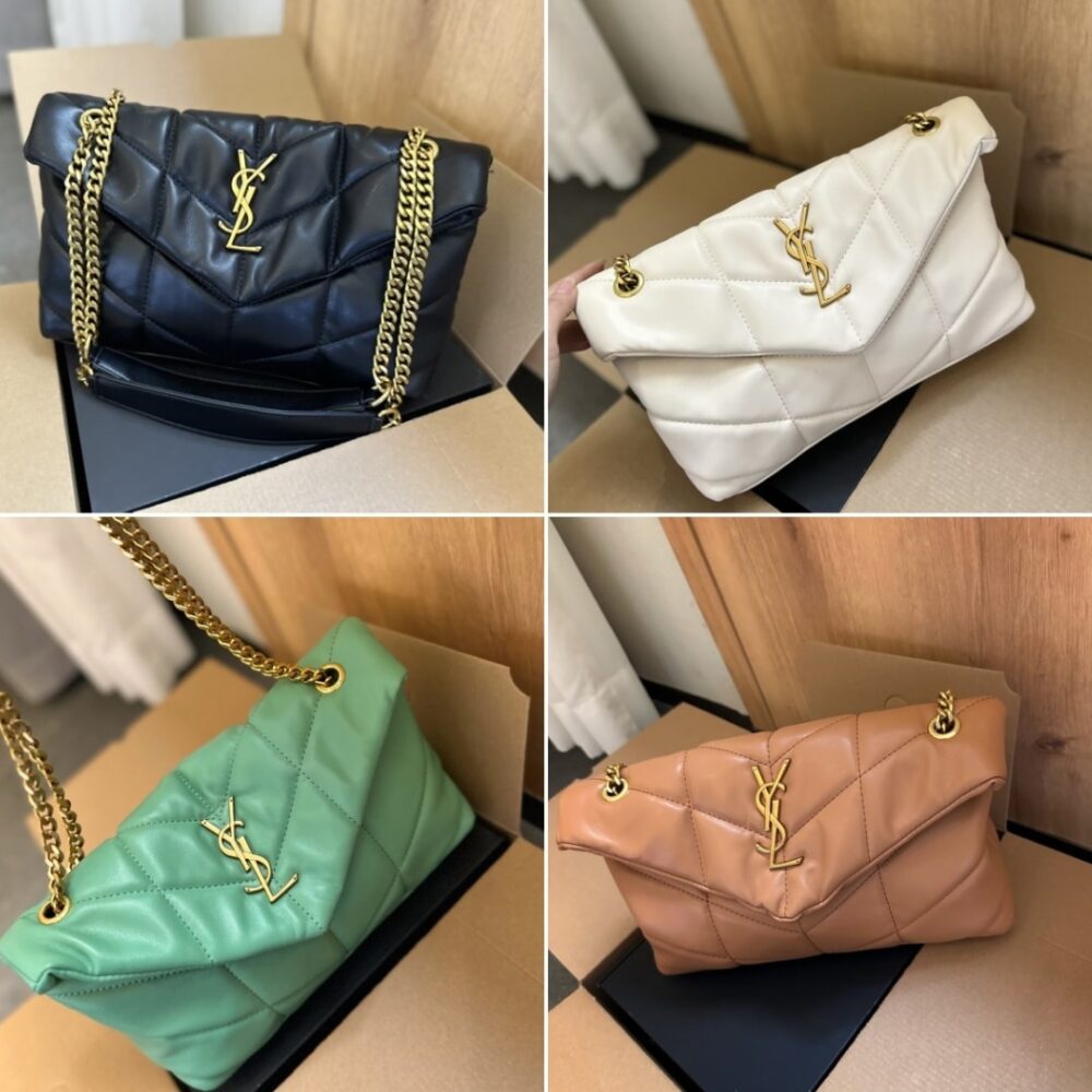 Saint Laurent Loulou Puffer Small Shoulder Bag Soft Cream 28Cm