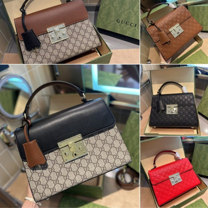 Gucci Padlock GG Supreme Top Handle Black 28Cm