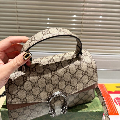 Gucci Damen Dionysus GG Canvas Top Handle Bag Brown 24Cm