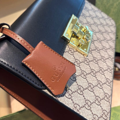 Gucci Padlock GG Supreme Top Handle Black 28Cm