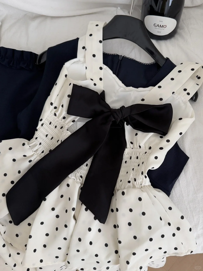Pretty A Line Sweetheart Satin Polka Dots Tiered Short Homecoming Dress,Summer 18th Birthday Dress GG3796