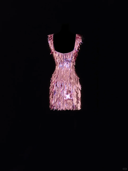 Sparkles Tight Mermaid Square Sequin Short Homecoming Dress,Summer 18th Birthday Dress GG4441
