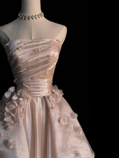 Pink Gorgeous Elegant Exquisite Beading A-Line Off Shoulder Long Tulle Ball Gown Evening Gown Wedding Dress gh3415