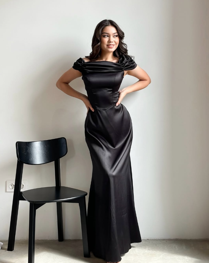 Modest Mermaid Satin Sleeveless Long Prom Dress,Evening Dress GG5368