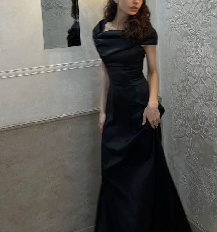 Modest Mermaid Satin Sleeveless Long Prom Dress,Evening Dress GG5368
