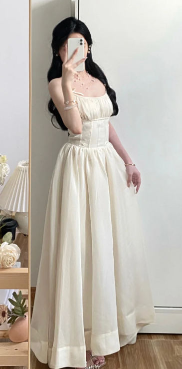 Simple A Line Spaghetti Straps Chiffon Without Sleeves Long Prom Dress,Evening Dress GG5589