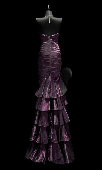 Retro Mermaid Strapless Satin Without Sleeves Long Prom Dress,Evening Dress GG5611