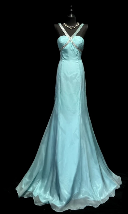 Chic A Line Satin Sequin Without Sleeves Long Prom Dress,Evening Dress GG5614