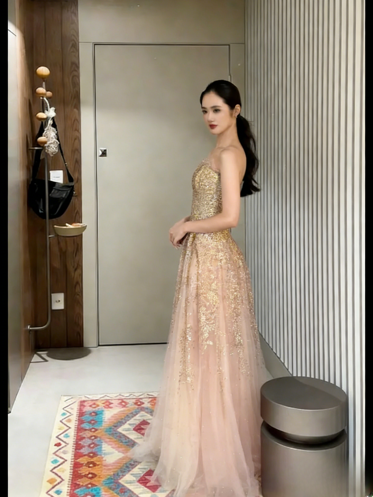 Shiny A Line Strapless Tulle Sequin Without Sleeves Long Prom Dress,Evening Dress GG5646