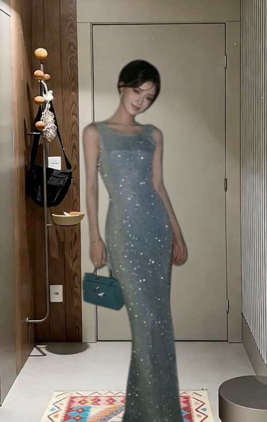 Shiny Mermaid Sequin Long Prom Dress,Evening Dress GG5733