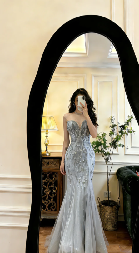 Gorgeous Mermaid Sweetheart Tulle Long Prom Dress,Evening Dress GG5801