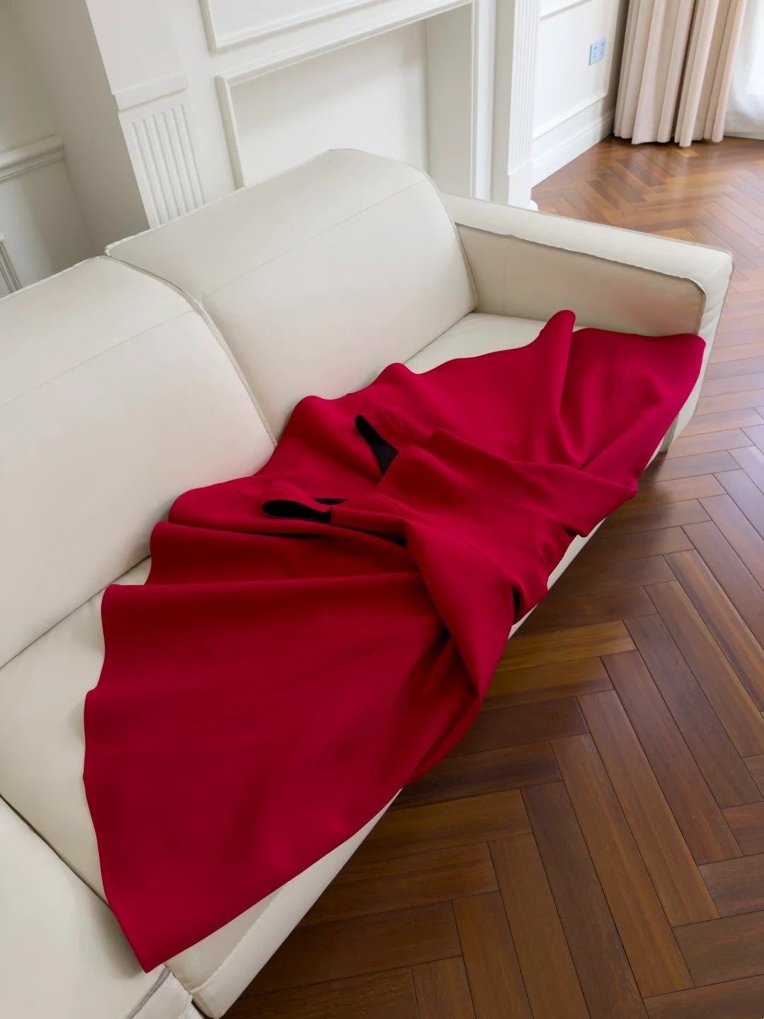 Sexy Square Neck Red Prom Dress Satin A-Line Evening Dress GG5832
