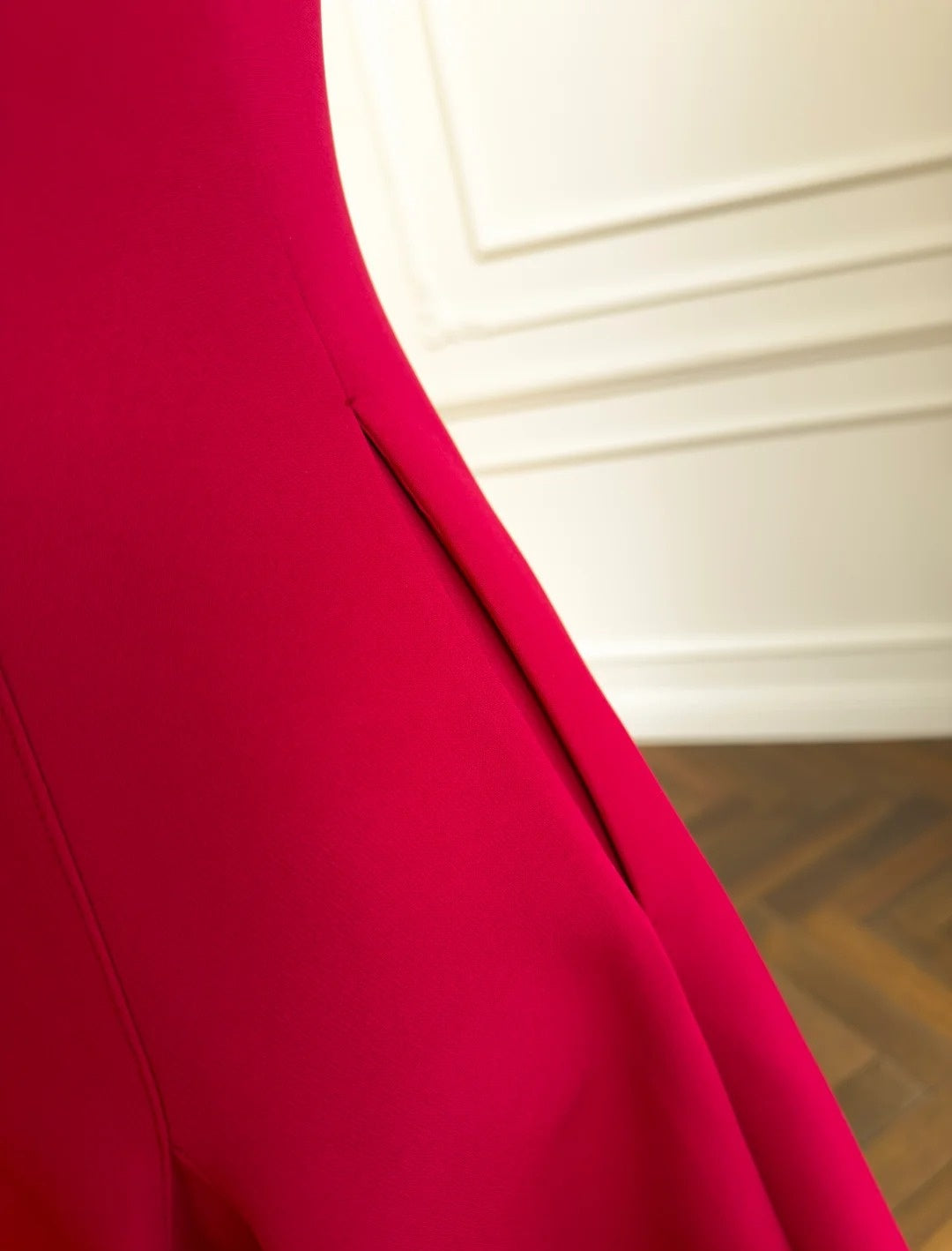 Sexy Square Neck Red Prom Dress Satin A-Line Evening Dress GG5832