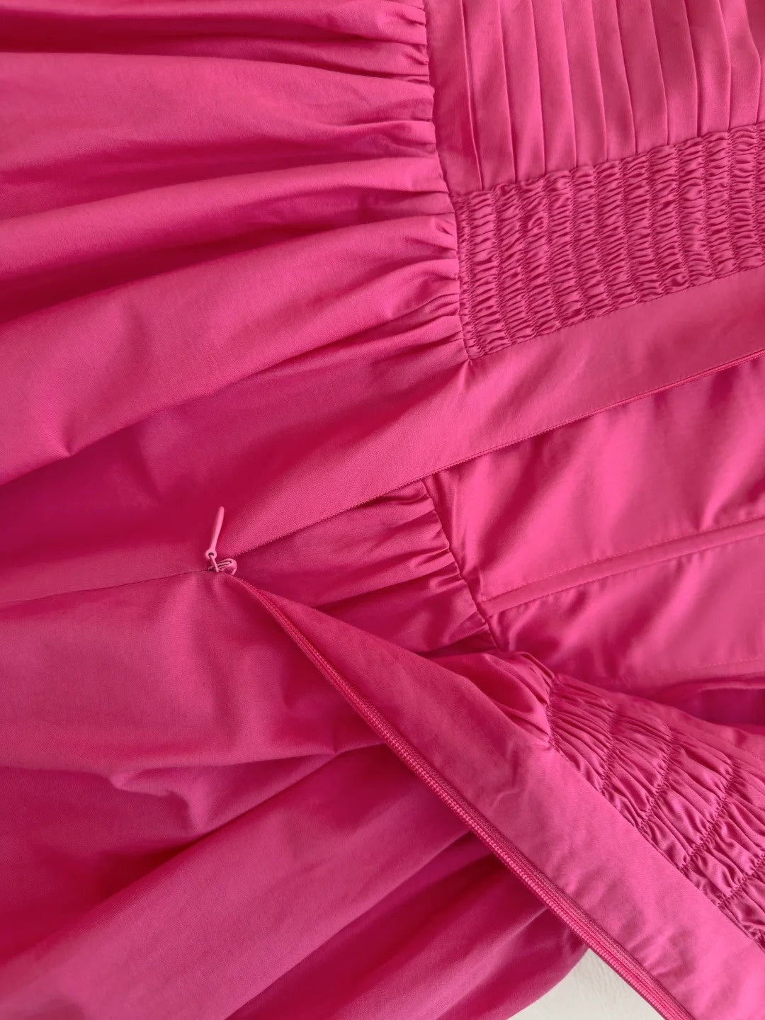 Simple Spaghetti Straps Hot Pink Prom Dress Slit Pleated A-Line Evening Dress GG5835