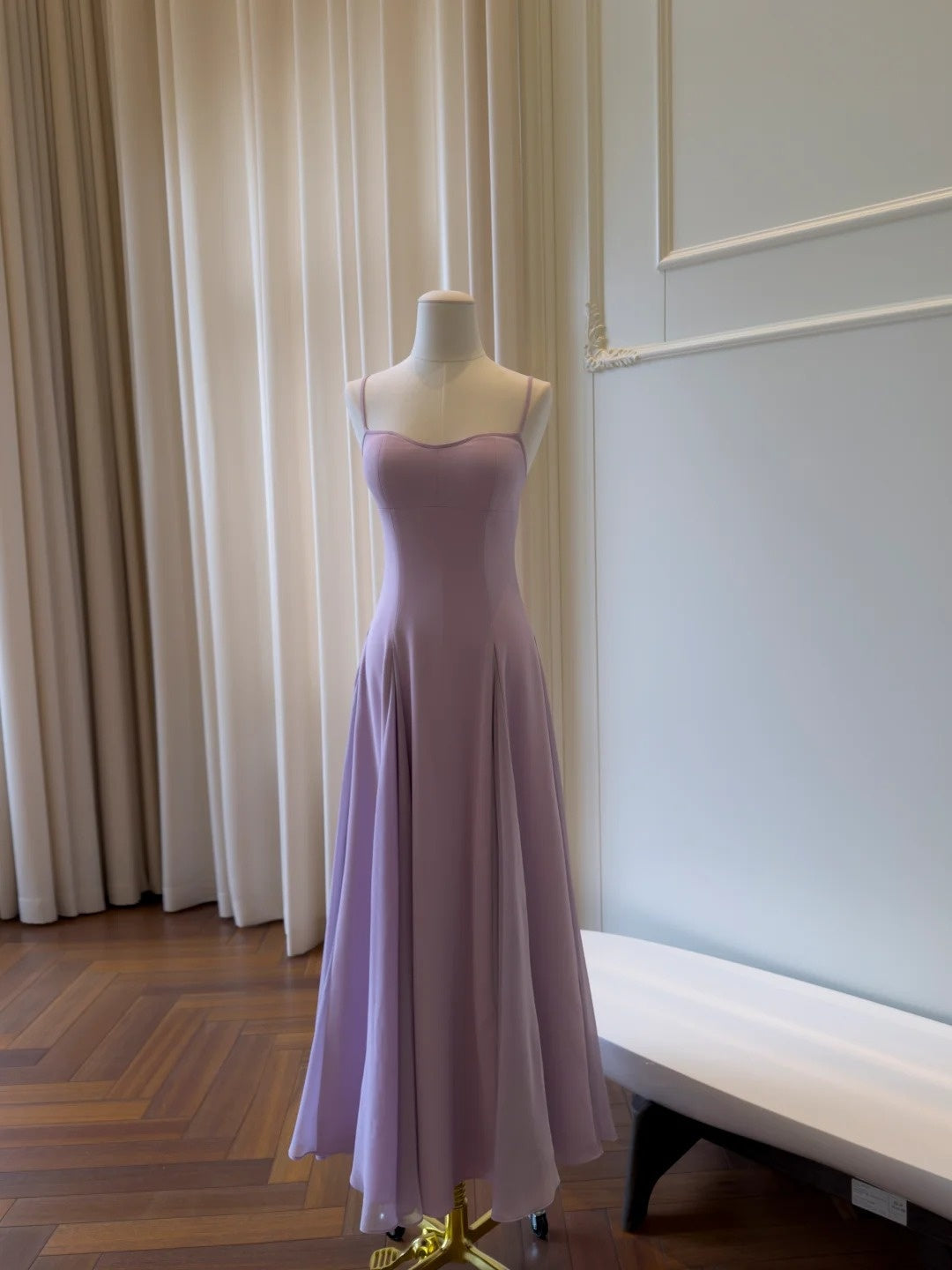 Simple Spaghetti Straps Prom Dress Purple A-Line Evening Dress GG5842