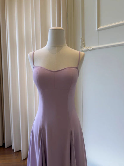 Simple Spaghetti Straps Prom Dress Purple A-Line Evening Dress GG5842