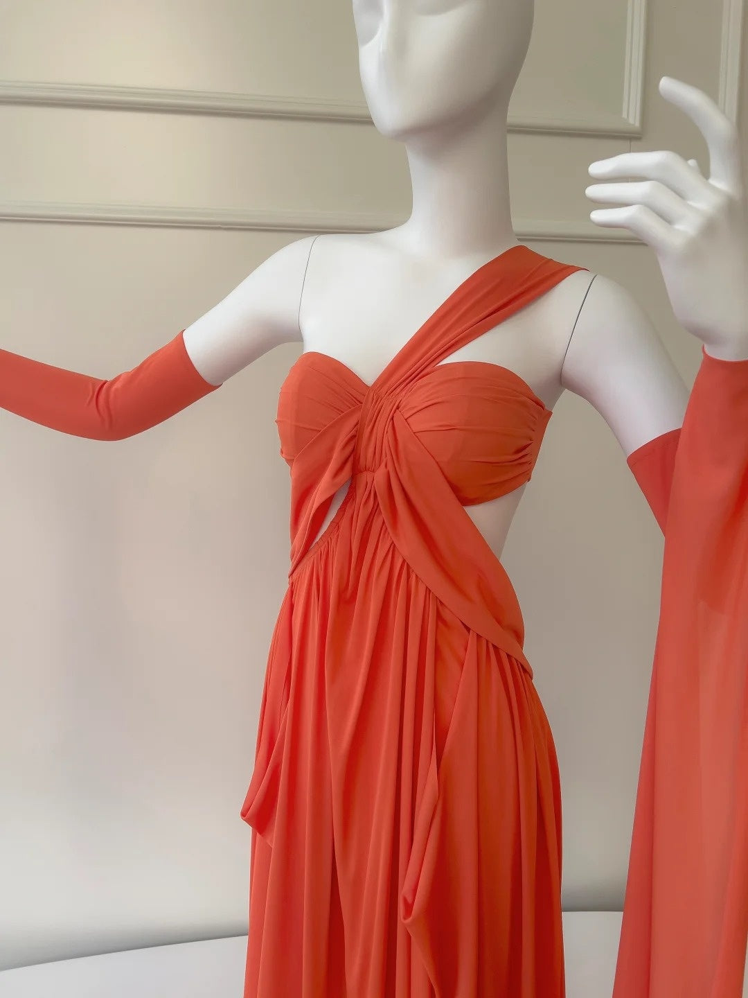Trendy One Shoulder Prom Dress Orange A-Line Evening Dress GG5848