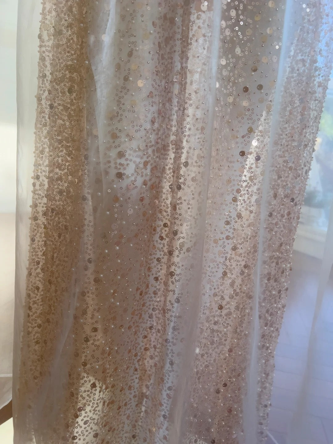 Dreamy Pink Prom Dress Long Sleeve Sequins Tulle Evening Dress GG5852