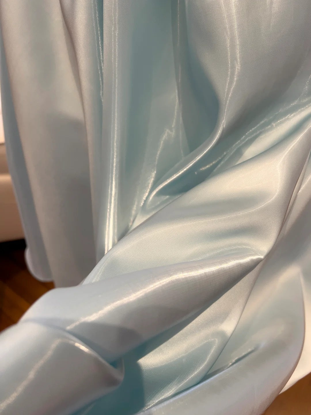 Trendy Light Blue Prom Dress Spaghetti Straps Satin A-Line Evening Dress GG5853