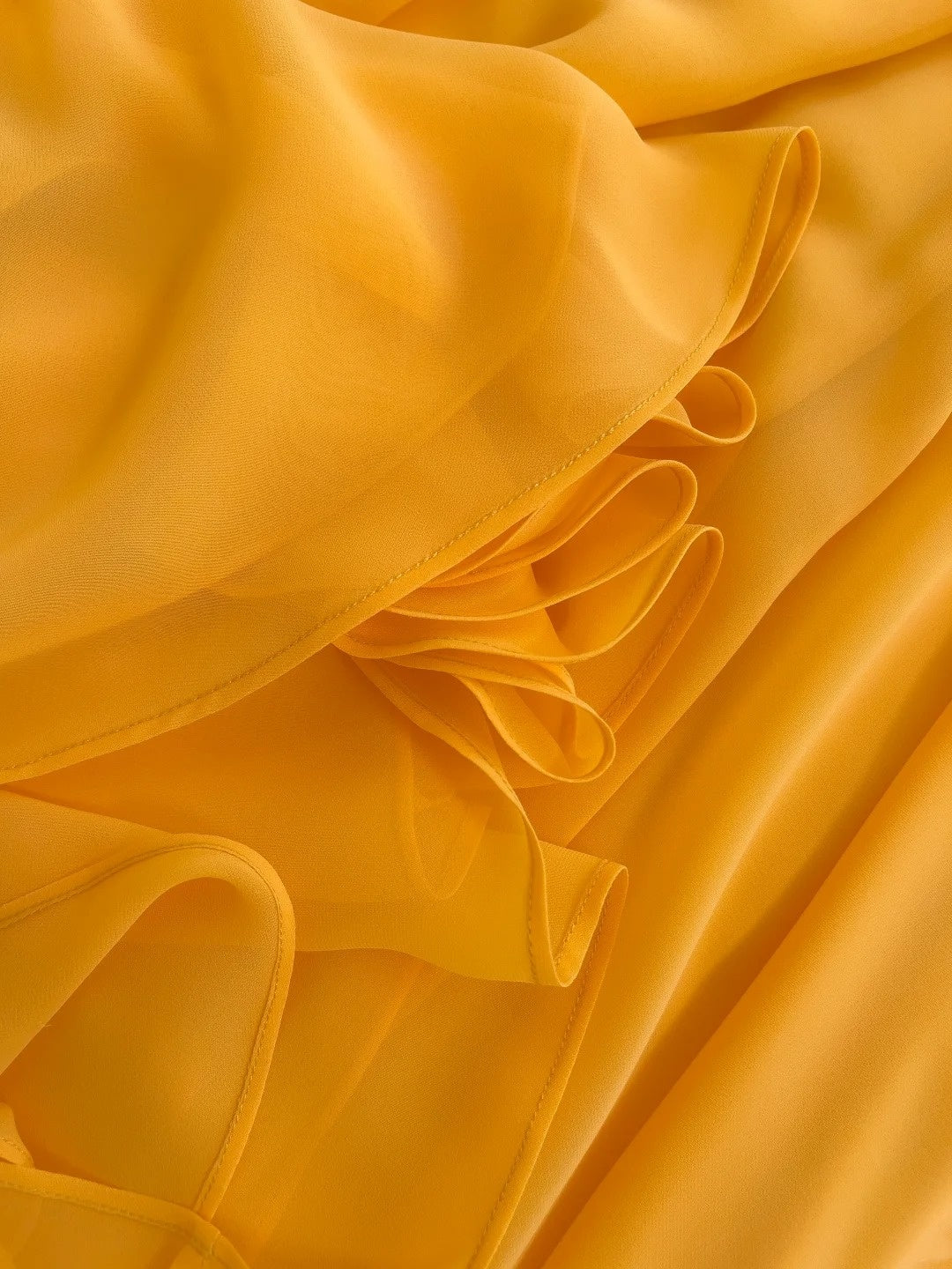 Unique Strapless Yellow Prom Dress Chiffon A-Line Long Evening Dress GG5872