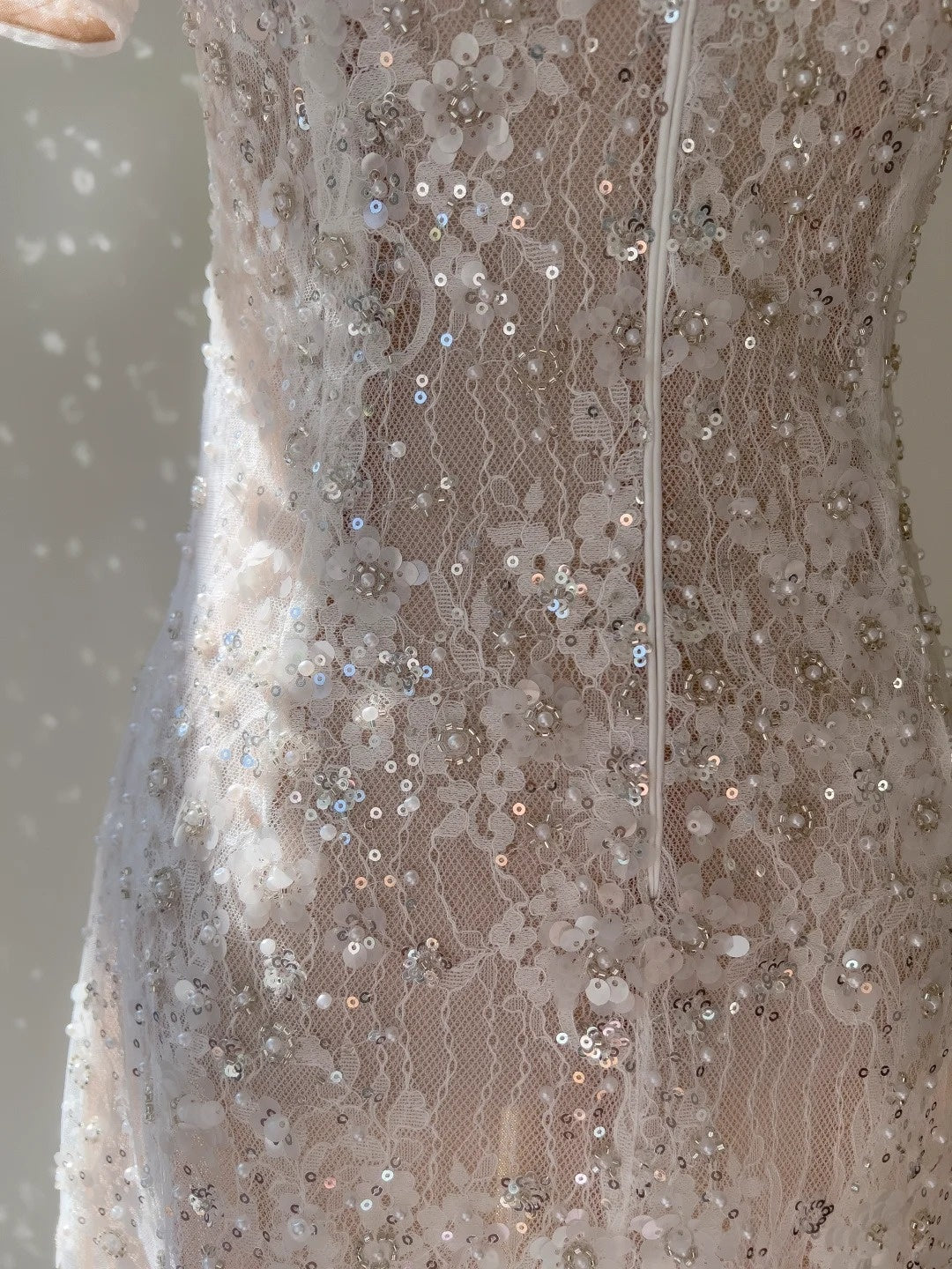 Sparkly Short Sleeve Light Pink Prom Dress Lace Sequins A-Line Evening Dress GG5892